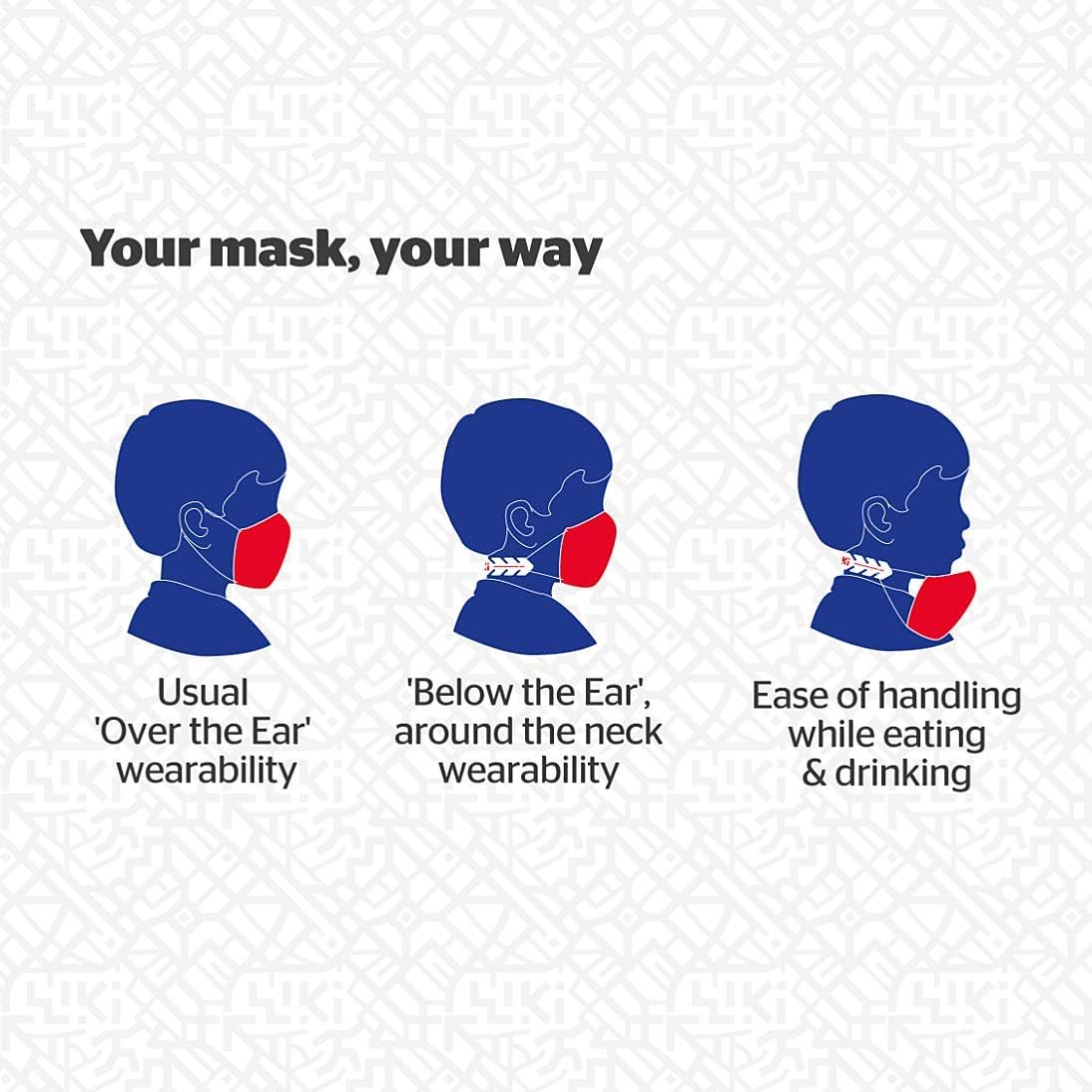 2 Kids Cloth Mask Washable with Flexi Band, Breathable, Lightweight & Reusable Cover for Kids, Boy & Girl, Flexible Fit Dust Protector, 3 Layer / 3 Ply Mask (Puzzle 2 Mask Pack) image number 6