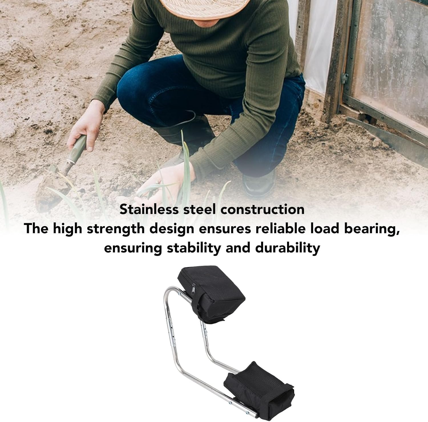 Garden Kneeler And, Stainless Steel Ergonomic Ankle Knee Leg Brace for Gardening Work, Garden Kneelers for Seniors, Sturdy Gardening Tools for Gardeners image number 5