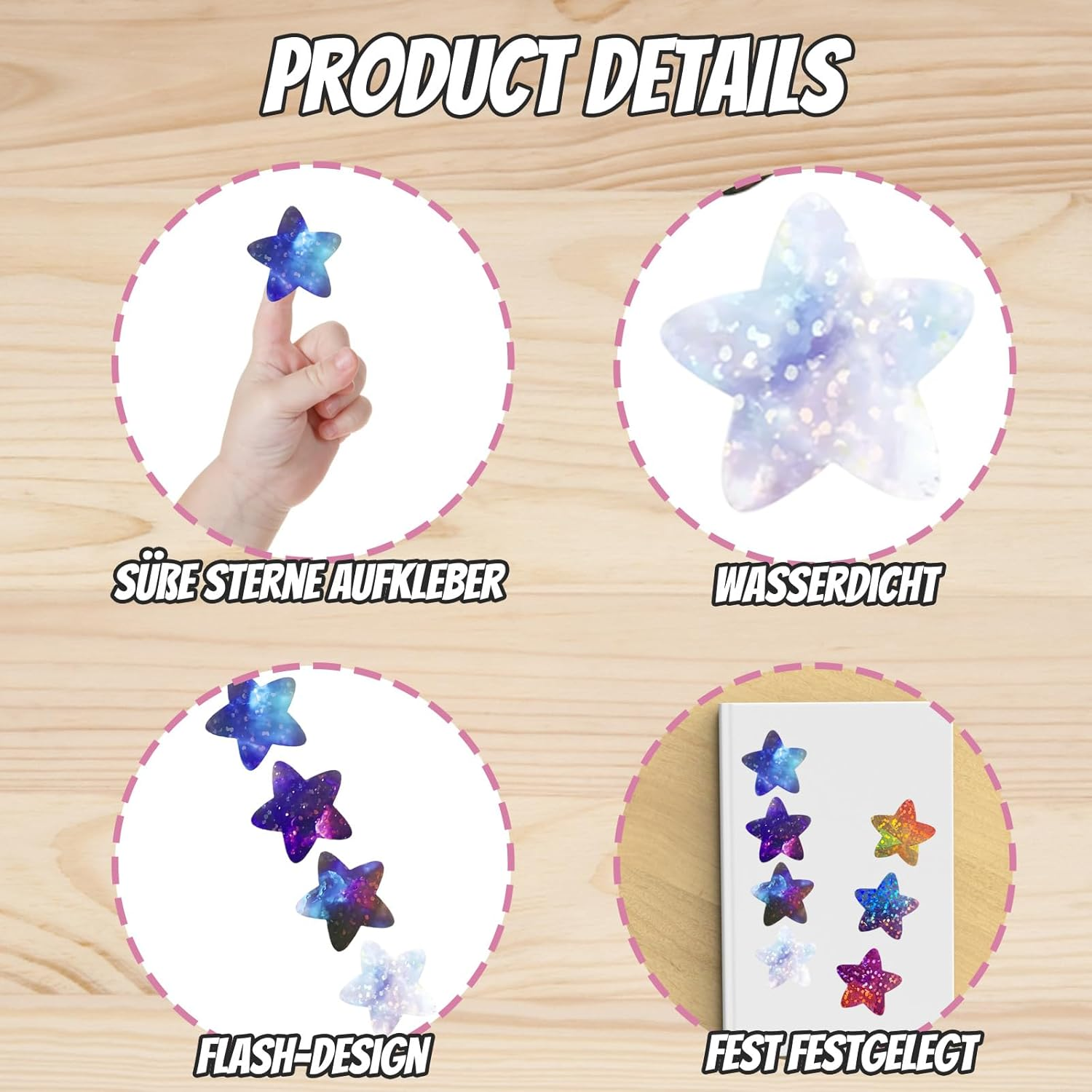 2000Pcs Small Stickers for Kids, Star Stickers, Sticker, Kids Stickers, Stickers, 2.5Cm Space Themed Stickers, Self-Adhesive and Easy to Use, Teachers and Classroom image number 2