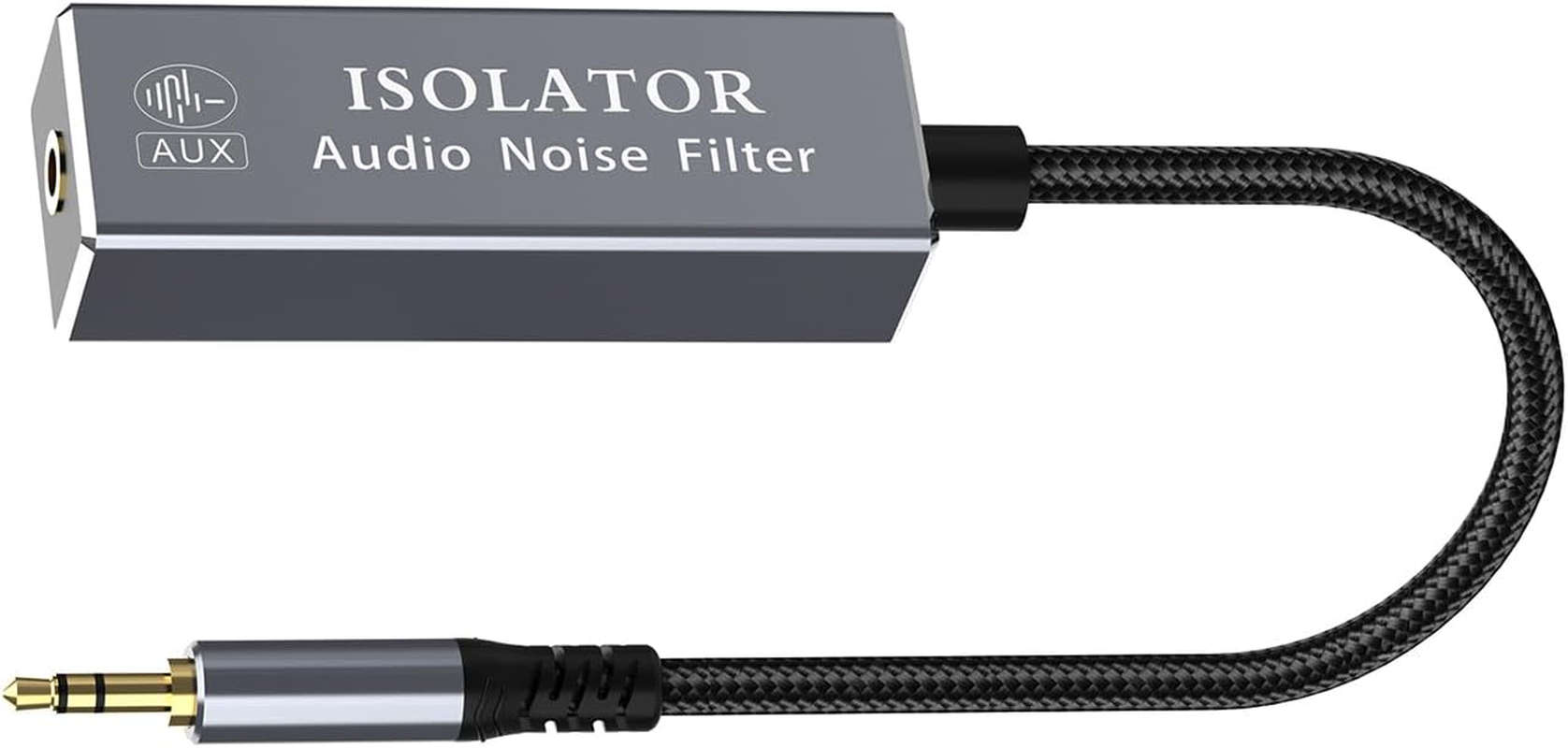 Ground Loop Noise Isolator 3.5Mm, Noise Filter for Car Audio/Home Stereo System (Eliminate the Buzzing Noise Completely) with 3.5Mm Nylon Braided Audio Cable image number 2