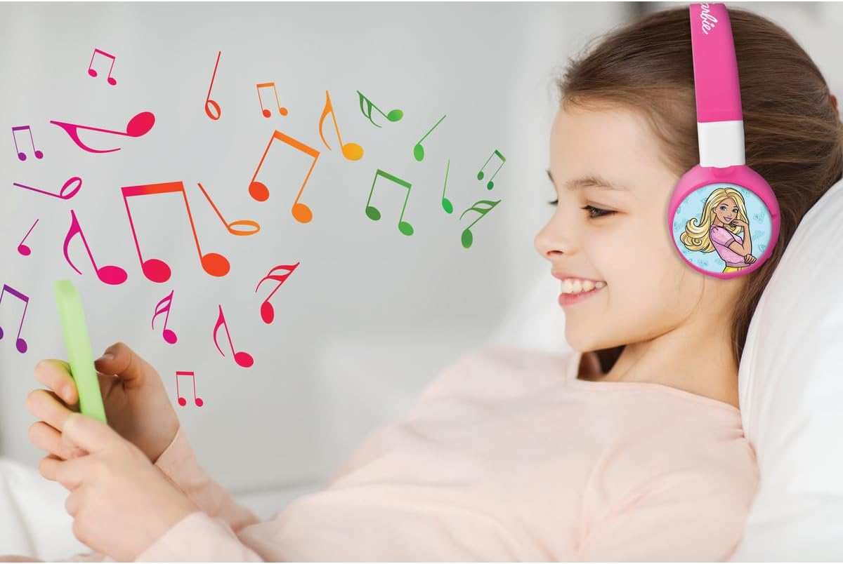 LEXIBOOK Mattel Barbie, 2-In-1 Bluetooth 5.0 & Wired Headset with Microphone and Control Button, Long Lasting Rechargeable Battery, HPBT010BBLXB image number 6