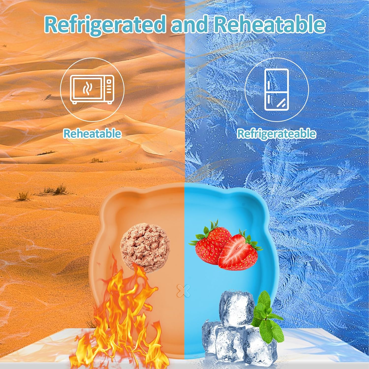 Amexo Cat Bowl Flat Silicone Cat Bowl Cat Bowls with Suction Cup Feeding Bowl for Cats Food Bowl Cat Non-Slip Cat Food Bowl Cat Bowl for Dry Food and Wet Food image number 2