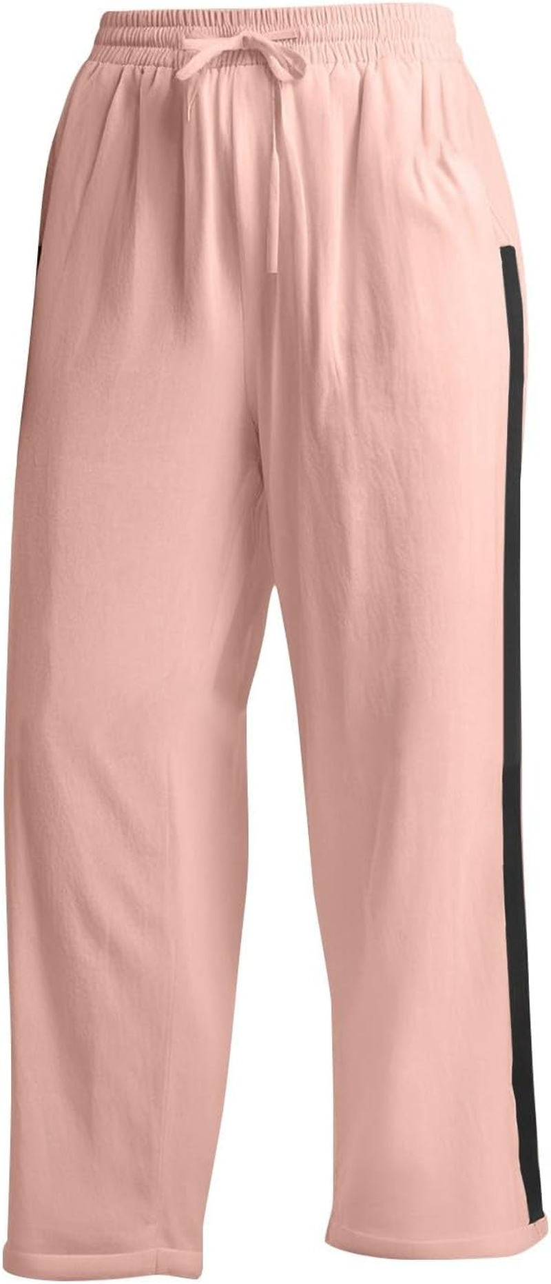 Cropped Trousers Women Size 22, Black Leggings High Waisted plus Size Maternity Trousers over Bump Cotton Running Leggings Women 7/8 Length Ladies Cropped Pants Elasticated Waist Pants image number 2