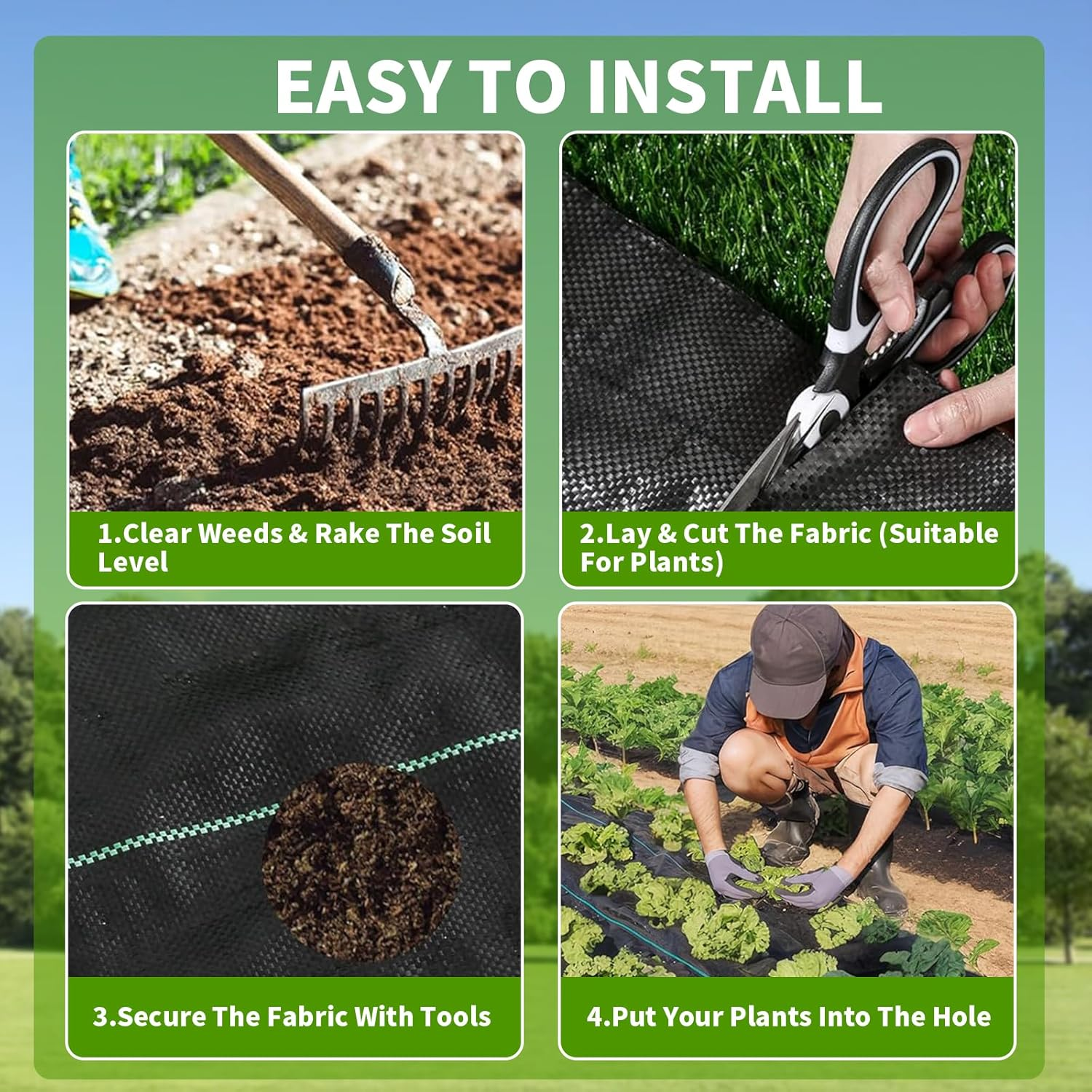 1 * 15M Weedmat for Gardens, Sheet Woven Weed Control Membrane Mat, Heavy Duty Plant Weed Control Barrier Matting, Landscape Ground Cover Membrane, UV Resistant Woven Ground Cover Fabric (1 * 15M) image number 5