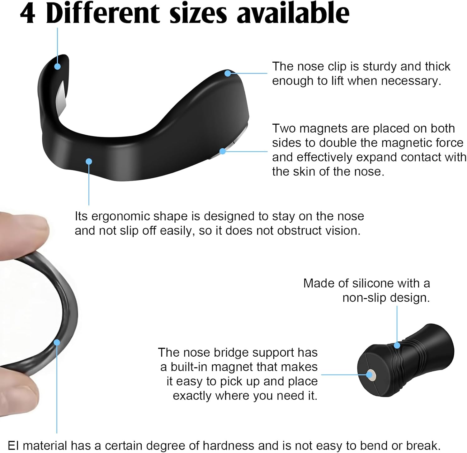 90 Pcs Magnetic Breathing Nasal Strip- Reduce Snoring,Improve Sleep Quality,Anti-Snoring Equipment for Home, Travel, Helps Long-Lasting Stop Snoring(Black) image number 2