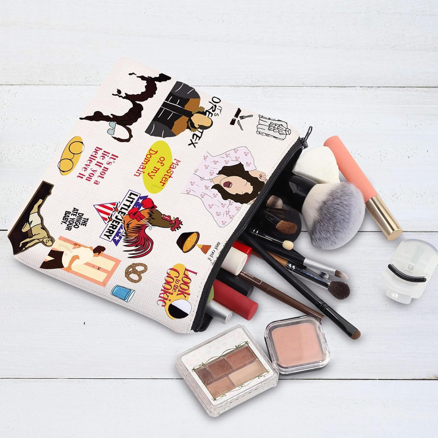 G2TUP Seinfeld 90'S Tv Show Make up Bag Kramer George Urban Chicken Funny Rooster Gift Seinfeld Fan Zippered Pouch, Chicken Makeup Bag, 无 image number 6