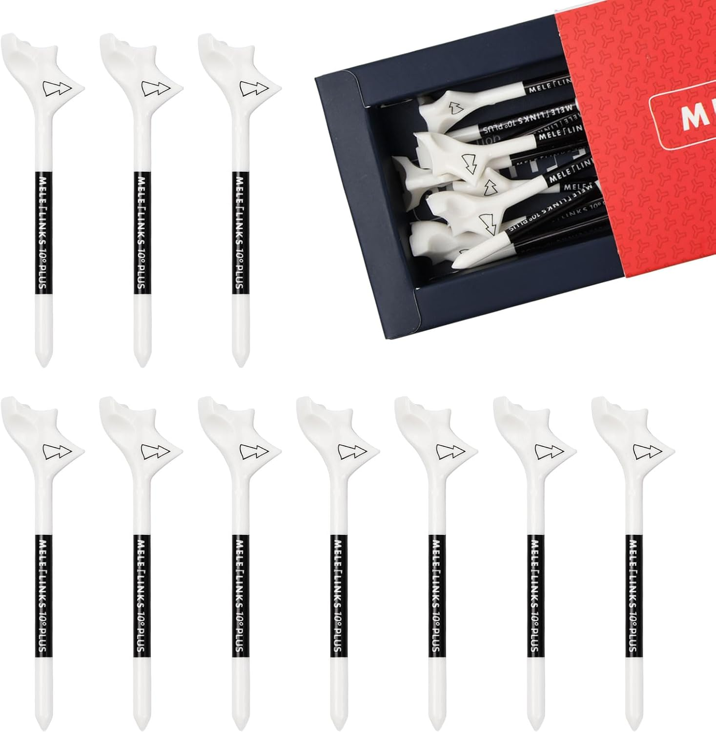 Golf Tees Plastic, 10 Pcs Golf Tees Unbreakable, Premium 10&deg;Golf Tee, Reducing Friction and Increase Distance, for Golf Ball image number 6