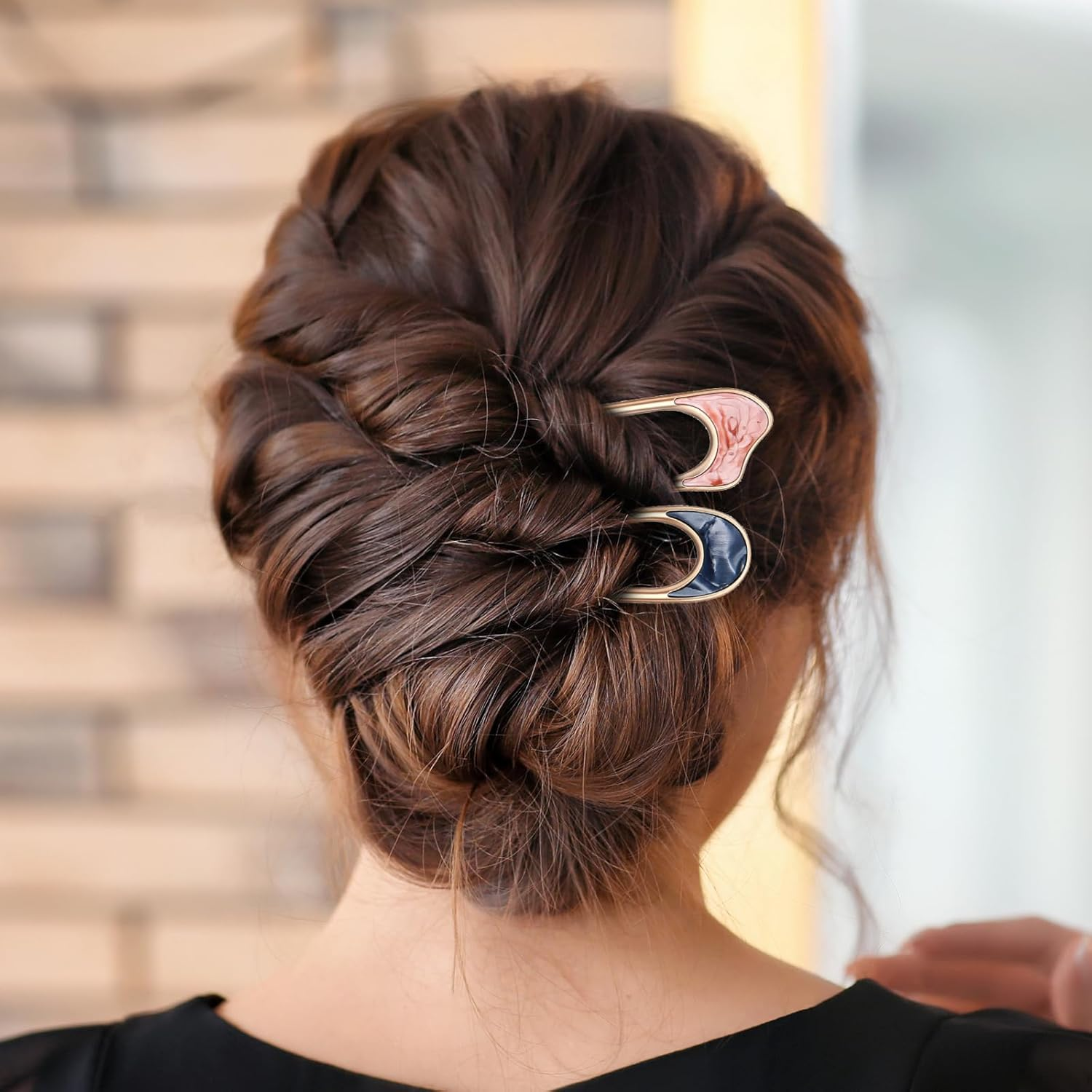 Chuangdi 4 Pieces U Shaped Hair Fork Vintage Metal Hair Pin Stick Elegant Headdress Accessory for Woman Girl(U Gold and Silver)