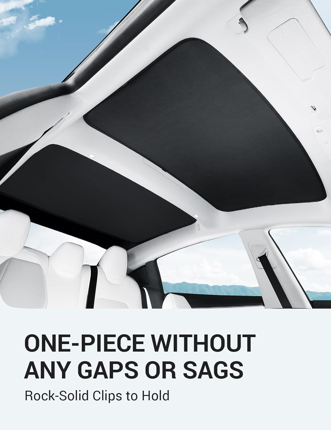 BASENOR Tesla Model 3 Sunshade Front & Rear Glass Roof Sun Shades with Skylight Reflective Covers Set of 4 Model 3 2017-2020 image number 1