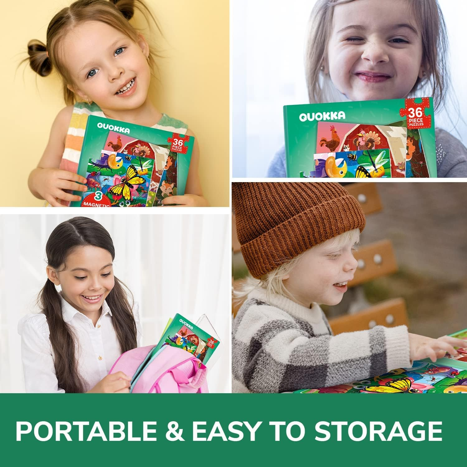 QUOKKA Magnetic Puzzles for Toddlers 3-5 - 36 Pcs Travel Puzzles Games for Kids Ages 2-4 - Animal Car Activities Toy for Boys and Girls 4-8 Yo - Learning Magnet Road Trip image number 2