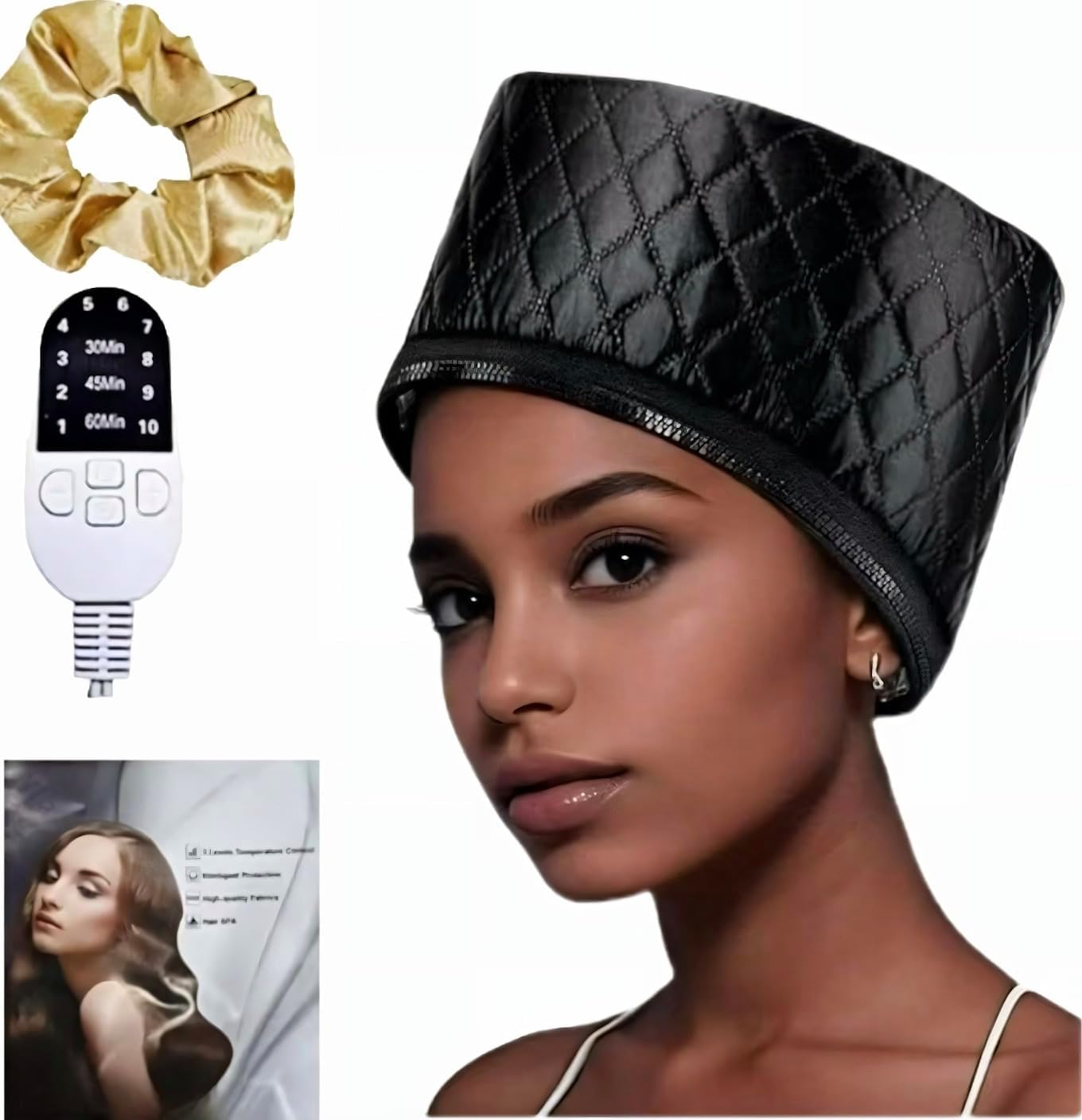 Great for Portable Home Hair Spa Cap, Hair Care Cap, Deep Conditioning, Safe Level 10 Temperature Control, Quick Heat Use