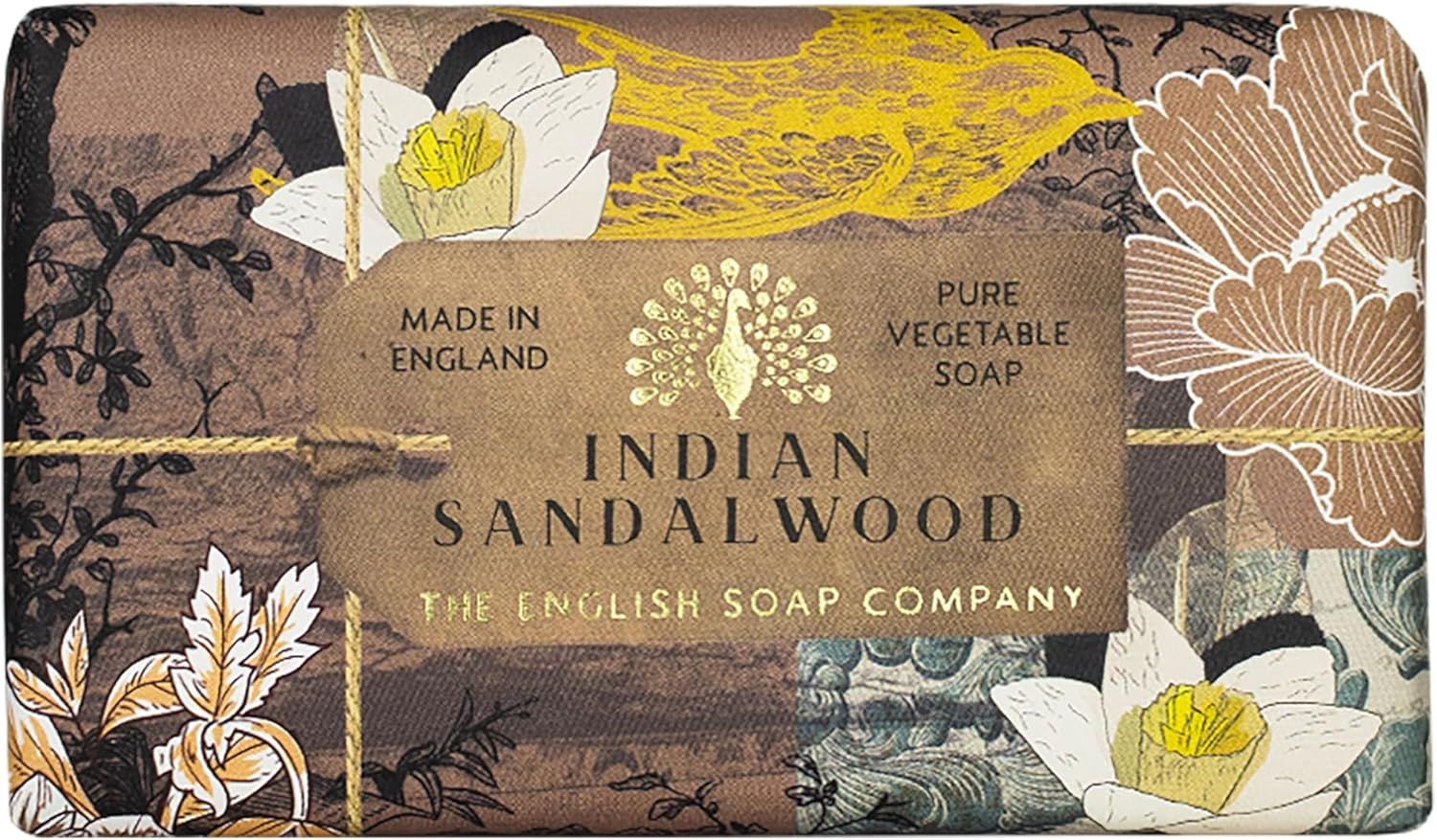 The English Soap Company Anniversary Wrapped Soap Bar, Sandalwood Shea Butter Soap Bar, Moisturising Soap Bar for Face and Body, Indian Sandalwood Scent 190G image number 1