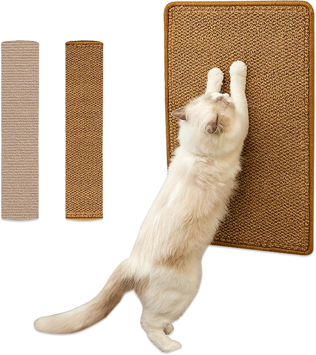 TYXHXTF 2-Piece Cat Scratching Mat Set, Brown, Protects Furniture, Durable, Non-Toxic, for Indoor Cats, Wall Mountable image number 4