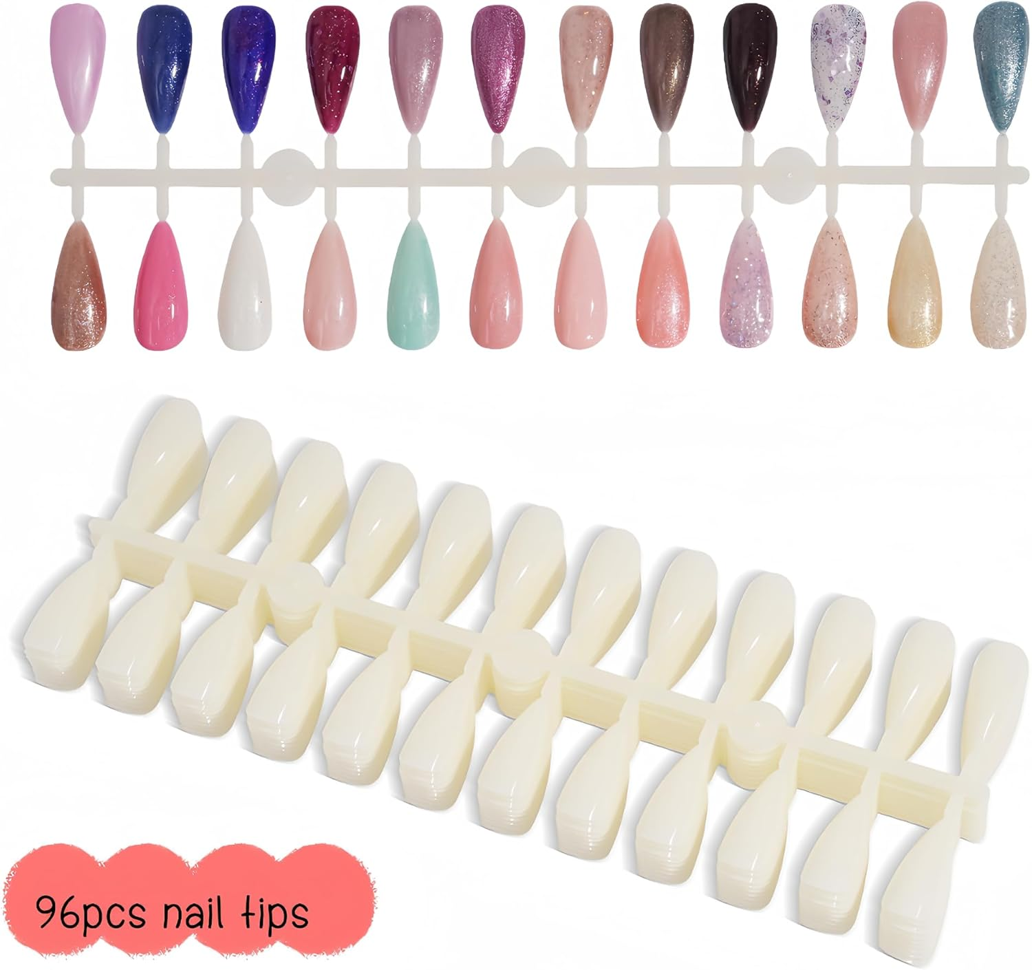 Acycoin2A Acrylic Nail Polish Color Display Board Book Nail Design Chart with 2 Styles Nail Tips Card Board Salon Showing Shelf (120 Colors) image number 6