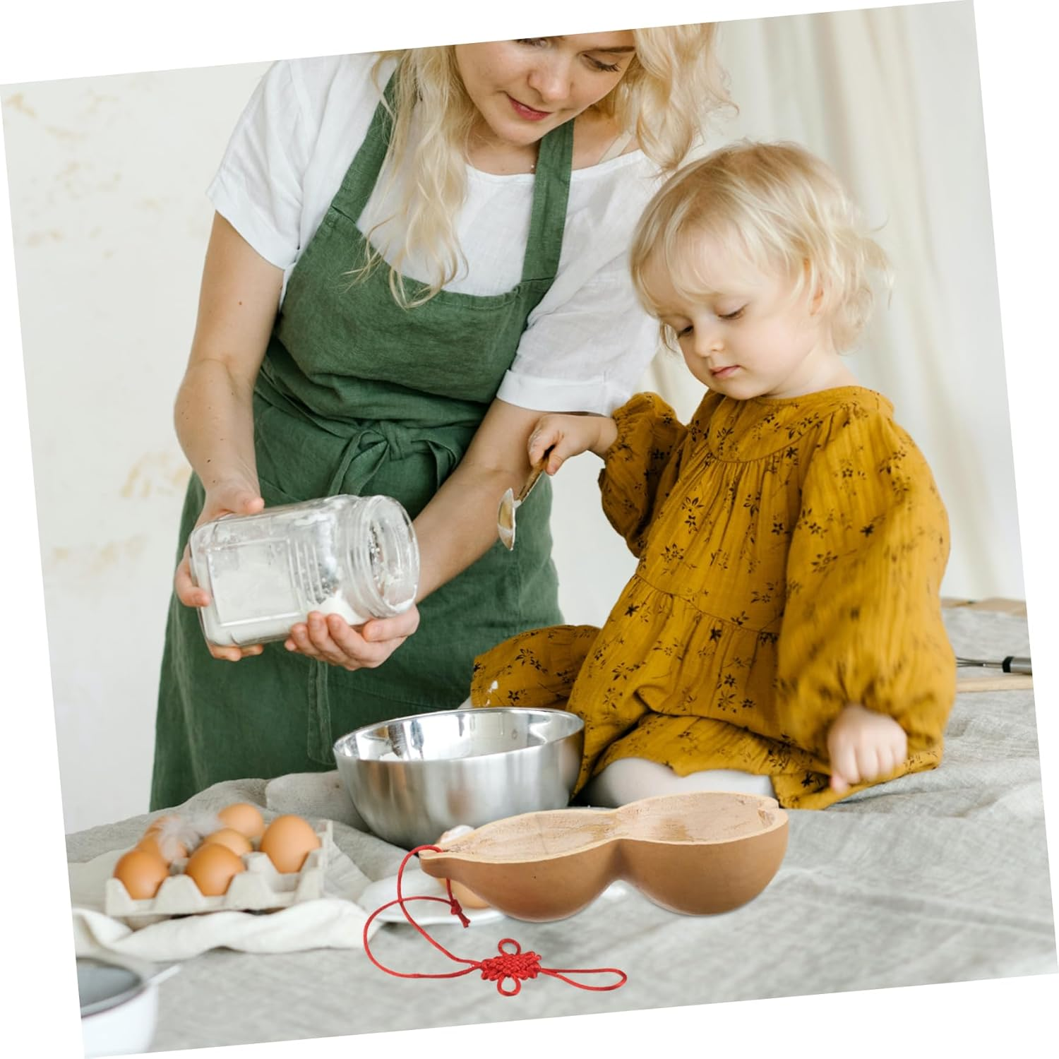 LOLIPPYY Gourd Water Ladle Handmade Natural Water Scoop for Kitchen Bathroom Gardening Multi-Functional Dipper Decorative Design for Bathing and Hair Washing image number 4