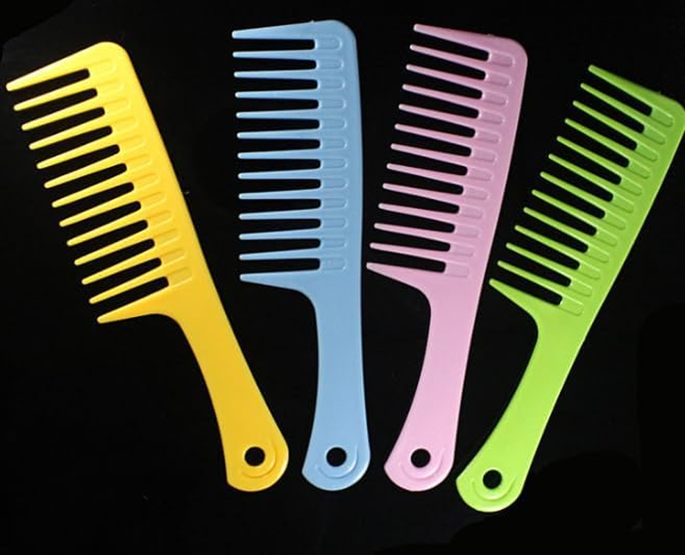4 Pcs Wide Tooth Detangling Brush Set - Curl Comb, Styling Comb for Long, Wet or Curly Hair to Improve Blood Circulation (Multiple Colors, One Size) image number 5