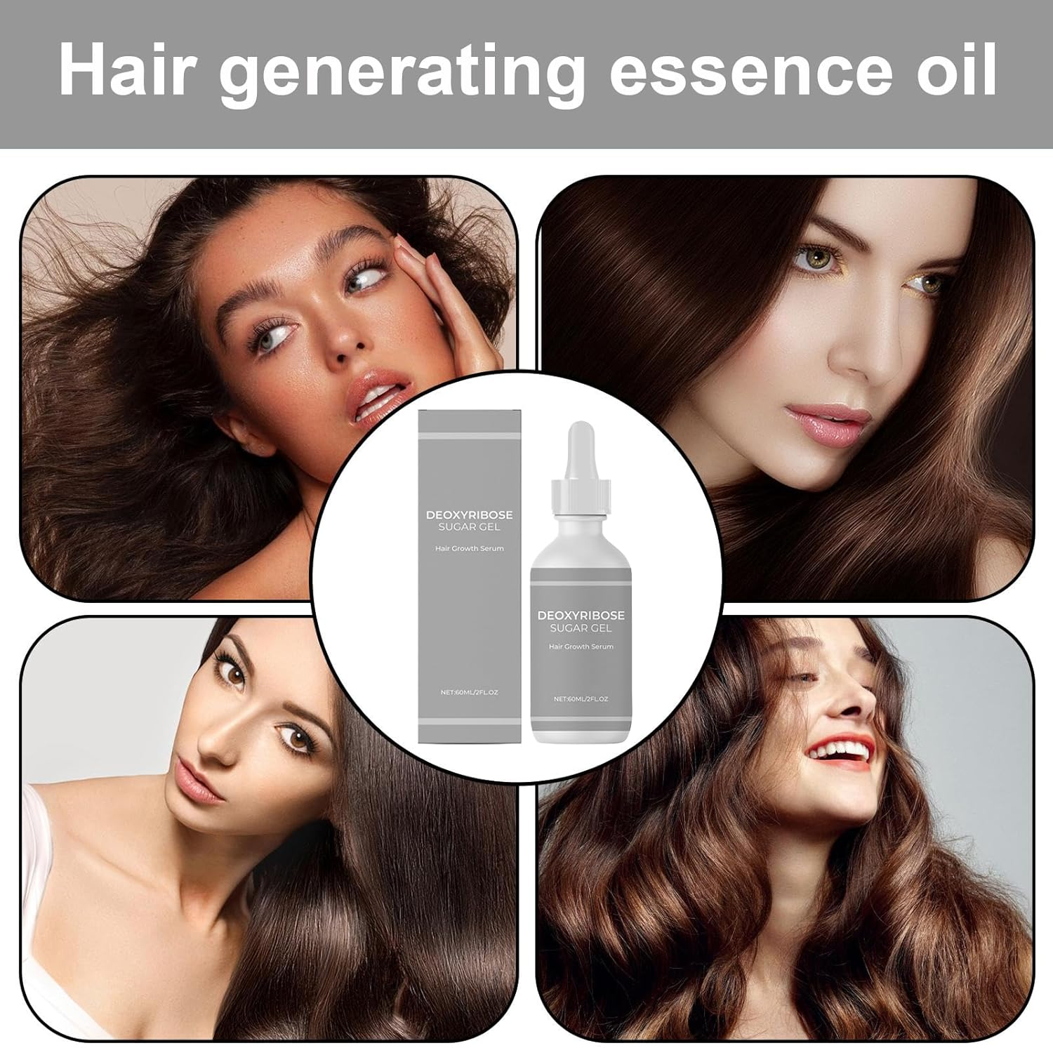 3Pcs Deoxyribose Sugar Gel Hair Growth, 3X60Ml Deoxyribose Sugar Hair Growth Serums, Serums Oil for Strengthening Hairs, Hairs Treatments Oil for Men and Women image number 3