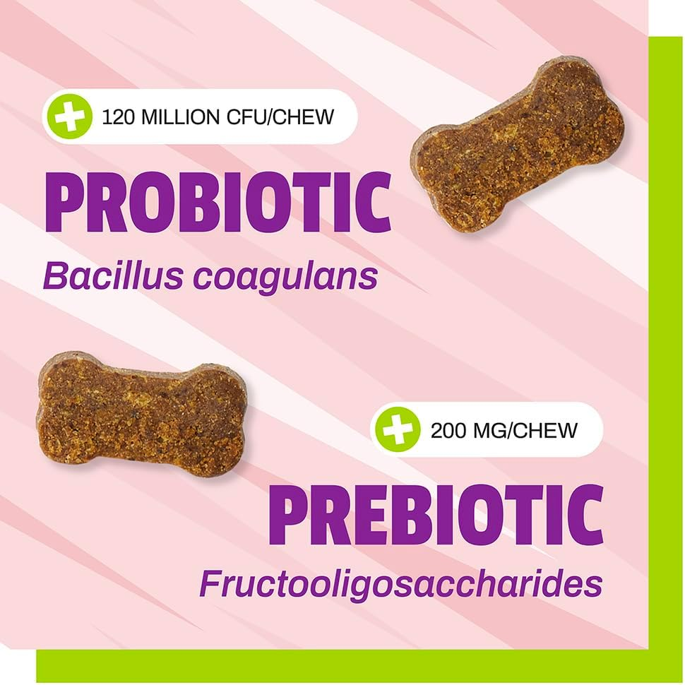 Pet Naturals Daily Probiotic for Dogs, 120M Cfus - Pre and Probiotics for Dogs Digestive Health, Gut Health, Immune Support, Diarrhea, Allergies and Itching - 60 Chews, Duck Flavor image number 4