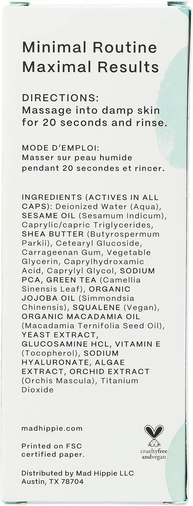 Mad Hippie Cream Cleanser for Unisex 4 Oz Cleanser image number 3