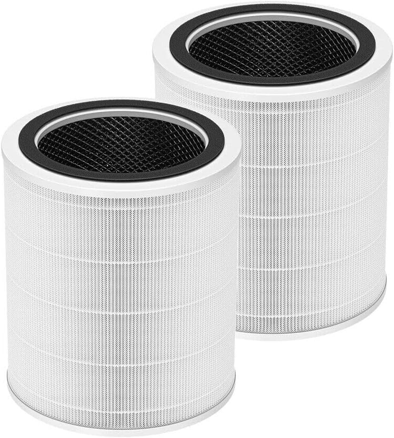 2 Pack Core 400S HEPA Air Filter, Compatible with LEVOIT Core 400S Air Purifier, 3-In-1 H13 True Hepa/Activated Carbon Replacement Filters, Model Core 400S, Core 400S-Rf (White)
