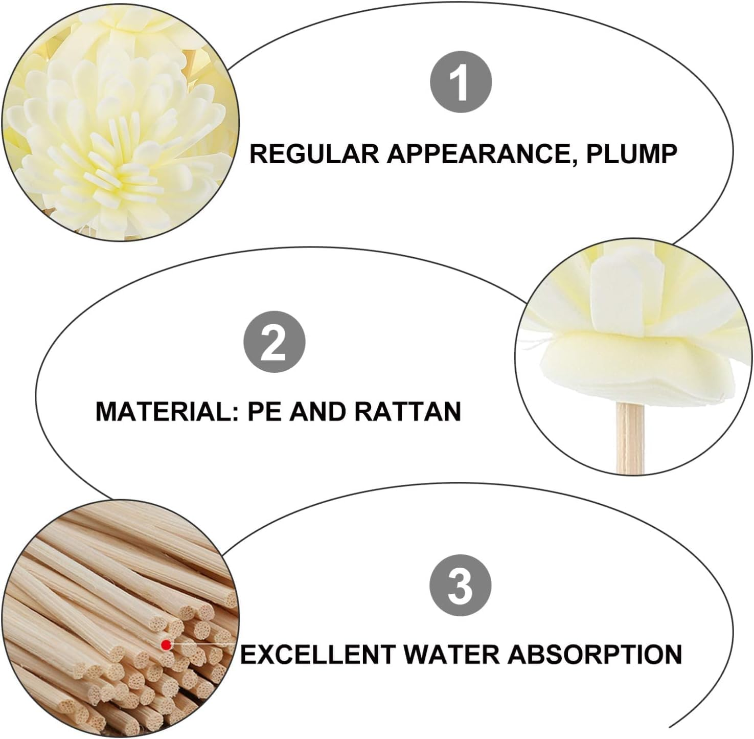 Dining Table Decor Cake Decorating 30Pcs Reed Diffuser Sticks Rattan Flower Rose Replacement Refill Rattan Sticks for Essential Oil Diffuser Cake Tester Dining Room Table Decor