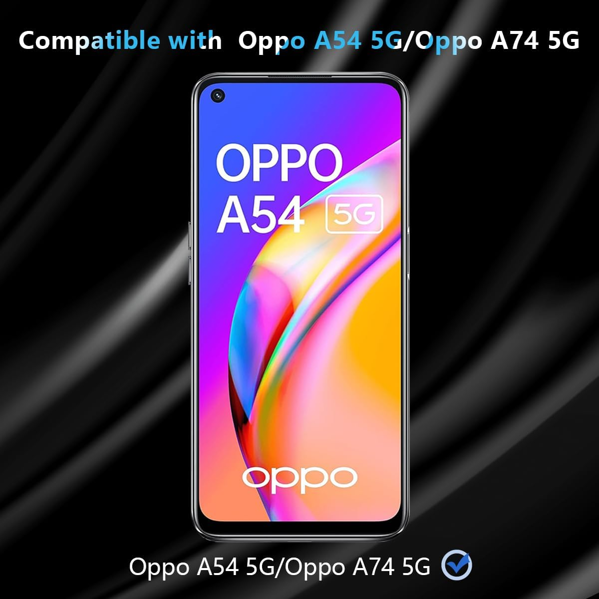 Gelaasso Pack of 2 Screen Protectors Compatible with Oppo A54 5G/A74 5G Tempered Glass Protection, 9H Hardness, Anti-Scratch, Anti-Spy Film, Privacy Screen Protector for Oppo A54 5G/A74 5G Privacy