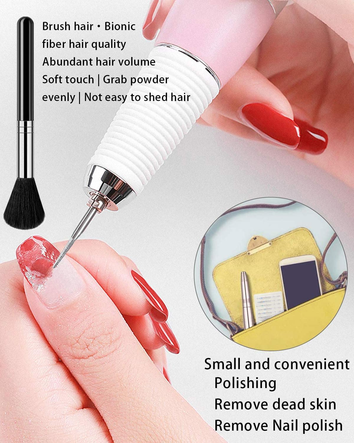 TPZORJX Nail Cutter Bits, 10 Pieces Nail Cutter Bit, Diamond Cuticle Ceramic Bits for Nail Cutter and Ceramic Acrylic Gel Nail Cutter Bits, with 1 Brush, Carbide Cuticle Cutter Bit for Gel Nails image number 5