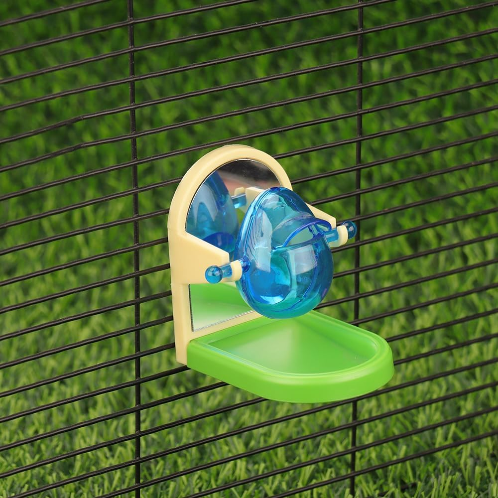 Treat Dispensing Feeder with Mirror for Parrot Bird Foraging Toy Intelligence Growth Cage Toys for Parakeet Cockatiel Conure African Grey(1Pc Random Color) image number 6