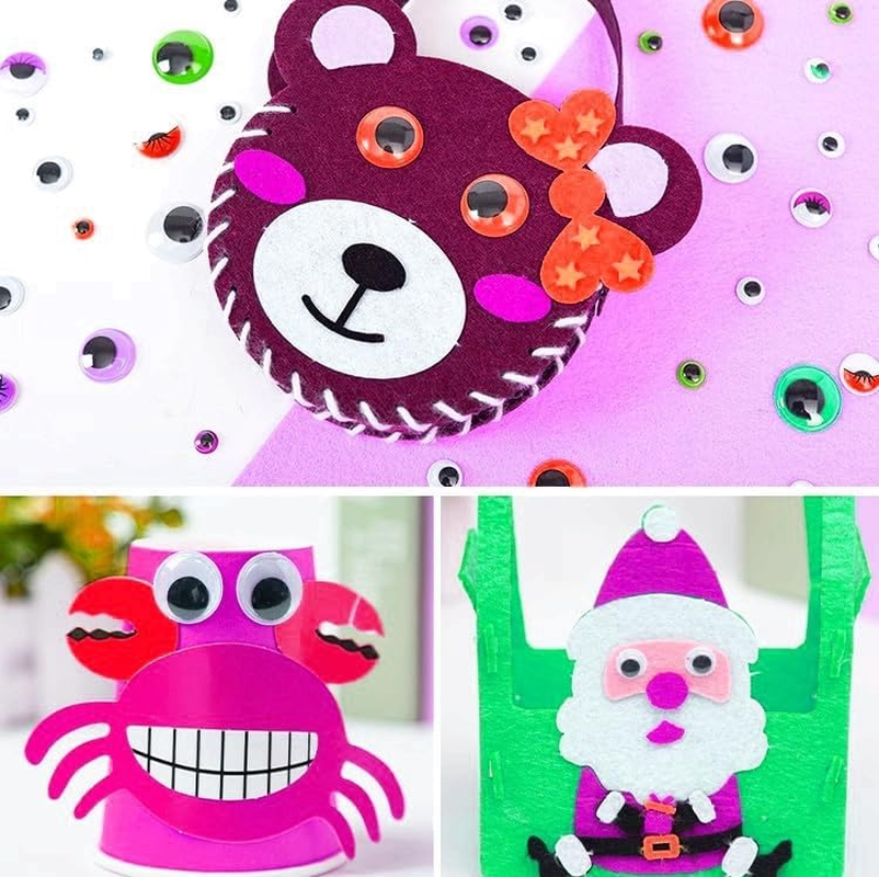 200 Pcs Googly Eyes Self Adhesive Wiggle Eyes for DIY, Multi Colors and Sizes Craft Sticker Eyes