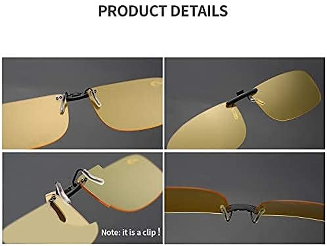 AHT Night Vision Glasses Clip-Onanti Glare from Headlights of Vehiclesfoggy Days Rainy Days for Driving Safetysuper Light Man and Woman image number 2