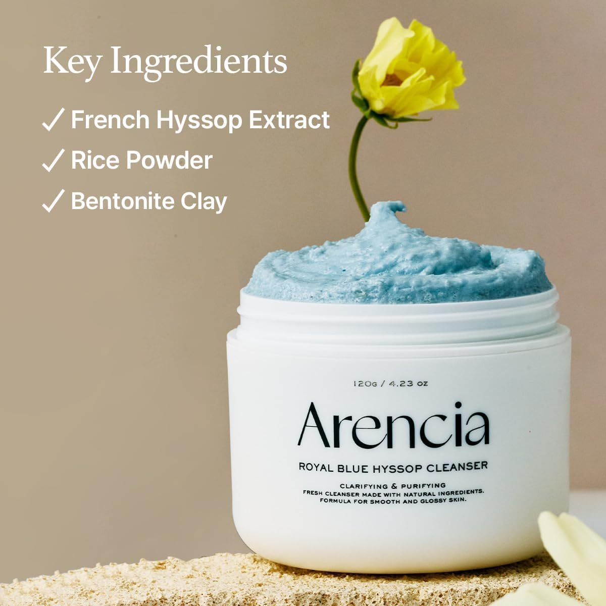 ARENCIA - Fresh Blue Hyssop Rice Mochi Cleanser 120G image number 4