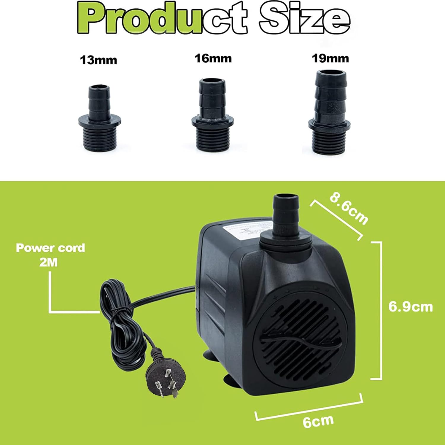Submersible Pump, 45W Ultra Quiet Water Pump Small Submersible Pump for Fish Tank, 2500L/H Pond,Aquarium, Fountain, Statuary, Hydroponics image number 6