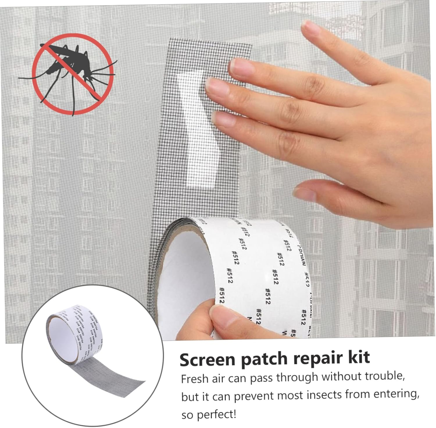 HEALEEP Screen Repair Tape Kit Self-Adhesive Screen Patch for Windows and Doors 5Cm X 2M Black for Home Use and Summer Repairs image number 2