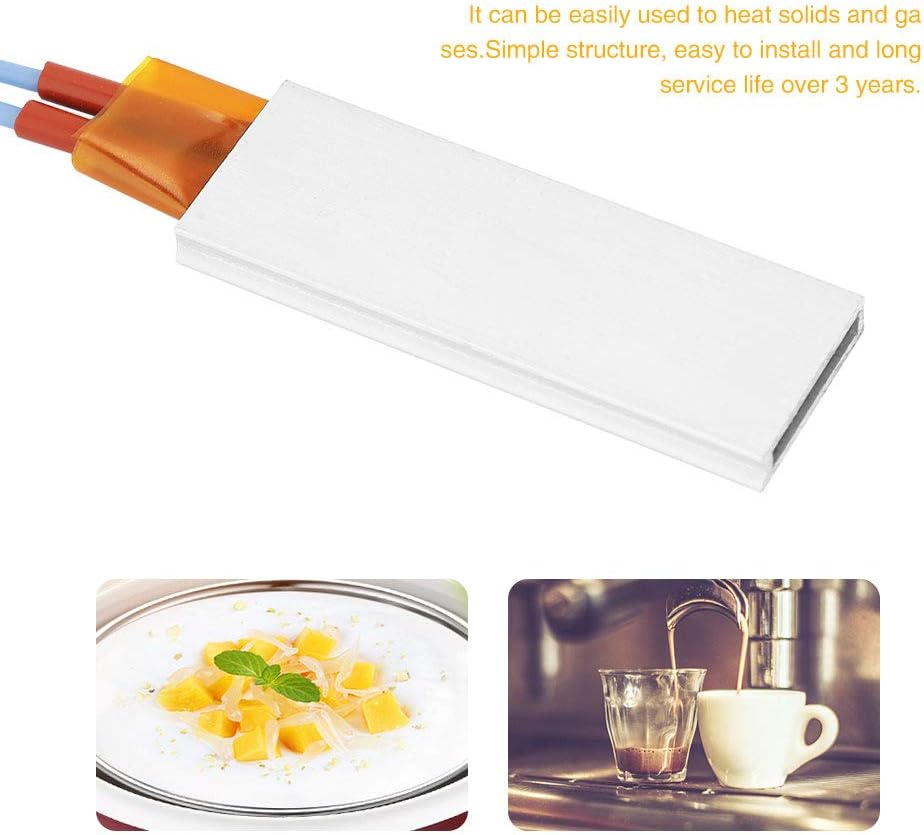 PTC Heating Element, 12V Aluminum PTC Heating Plate 70℃- 220℃ DC Ceramic Heater Circuit Thermostat Heater Plate Ceramic Thermostatic for Water Boiler (12V 70℃) image number 1