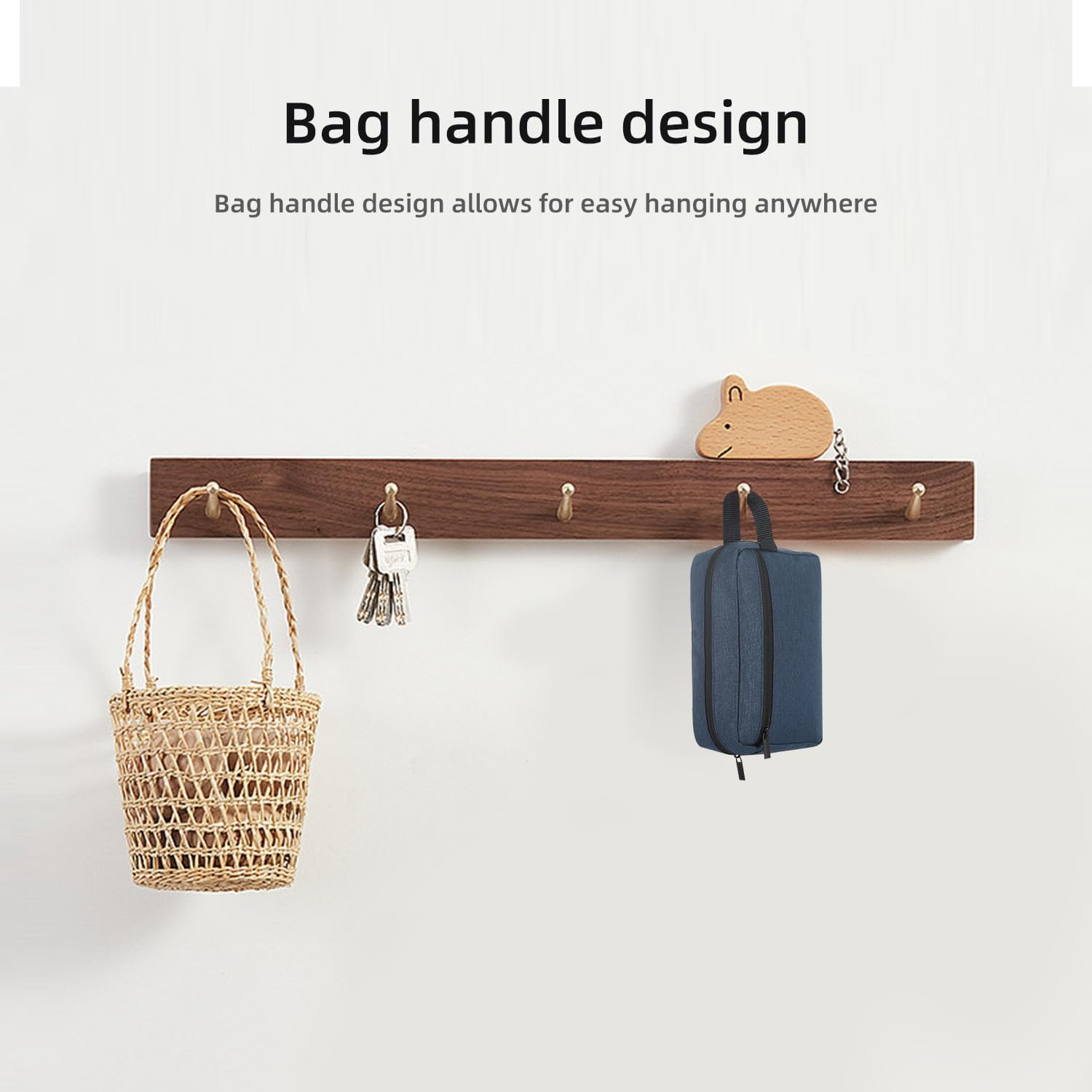 Icramsy Travel Toiletry Bag Toiletry Bag for Women Men Hanging Cosmetic Bag Travel Accessories for Women Men, Navy Blue, Modern - Blue image number 2