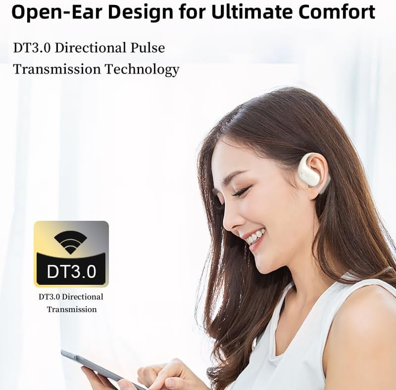 DUVOSS Open-Ear Headphones, True Wireless Earbuds with Microphone, Lightweight, Bluetooth 5.3 Headphones with IPX4 Waterproof, Headsets with Ear Hooks, Air Line Sports Earphones for Workouts Running image number 4