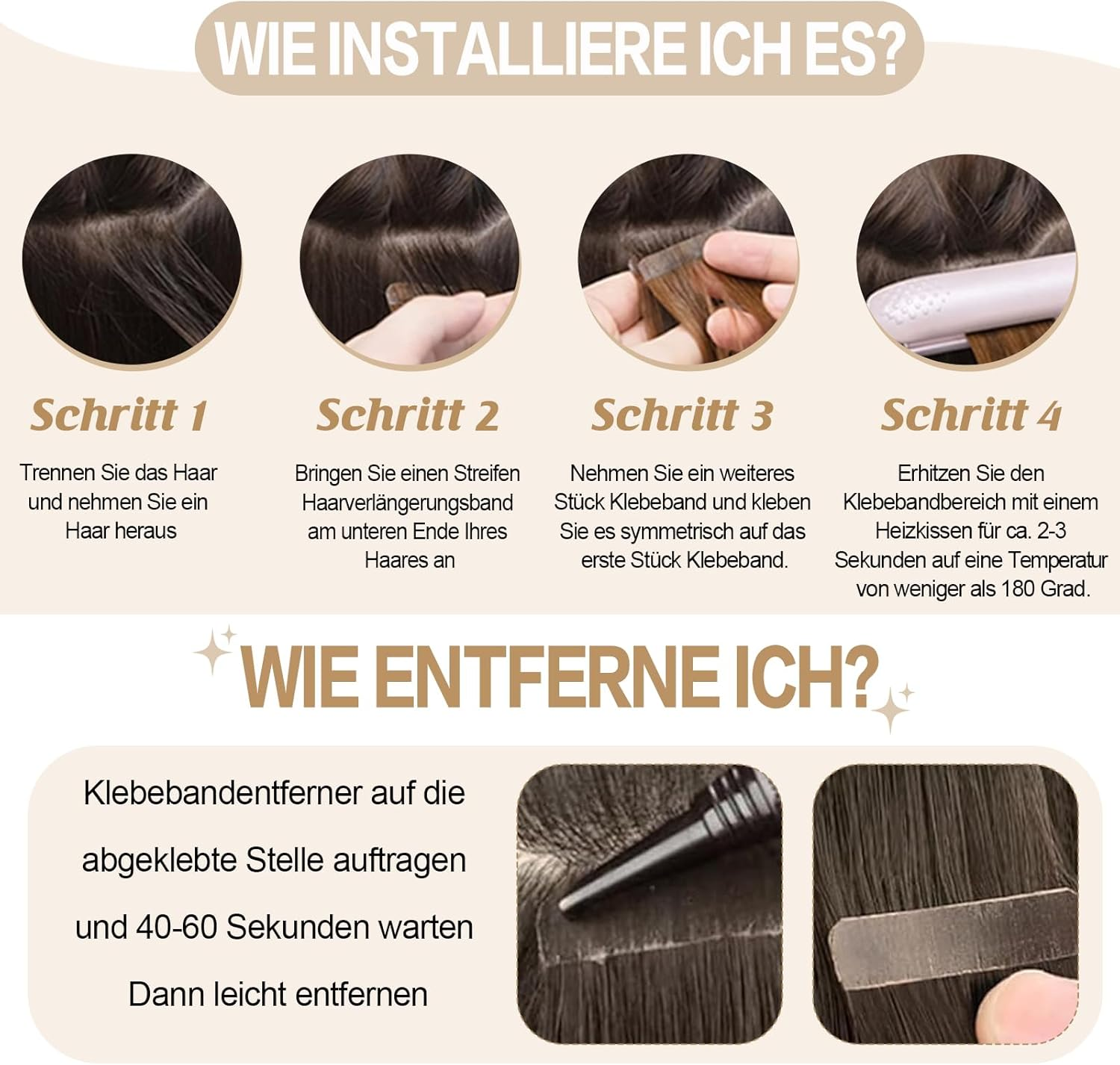 YILITE Tape-In Real Hair Extensions 45 Cm Darkest Brown Silky Straight Seamless Skin Weft Tape Hair Extensions 18 Inches 50 G 20 Pieces/Pack Tape in Hair Extensions (45 Cm #2 Darkest Brown) image number 3