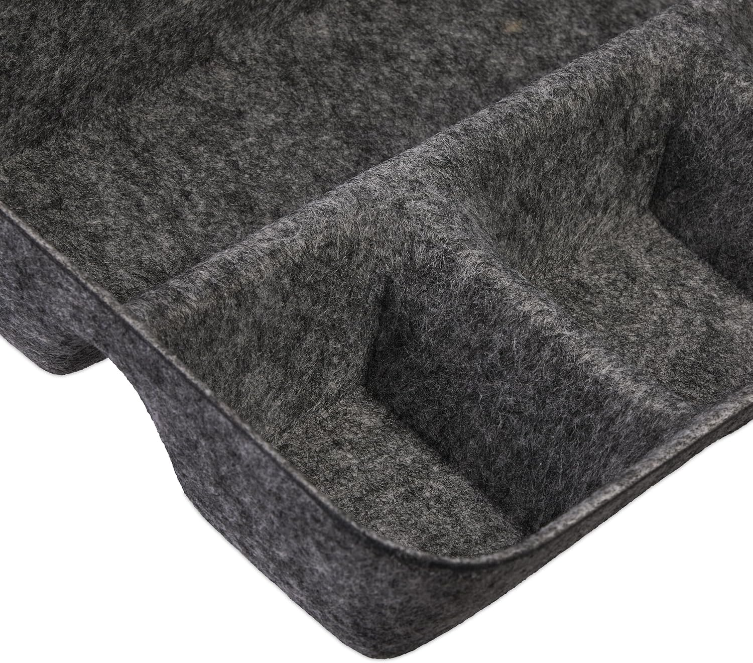 Relaxdays Felt Drawer Organiser, Desk Organiser System, HBT 5.5 X 29.5 X 19 Cm, 4 Compartments, Felt Basket, Dark Grey