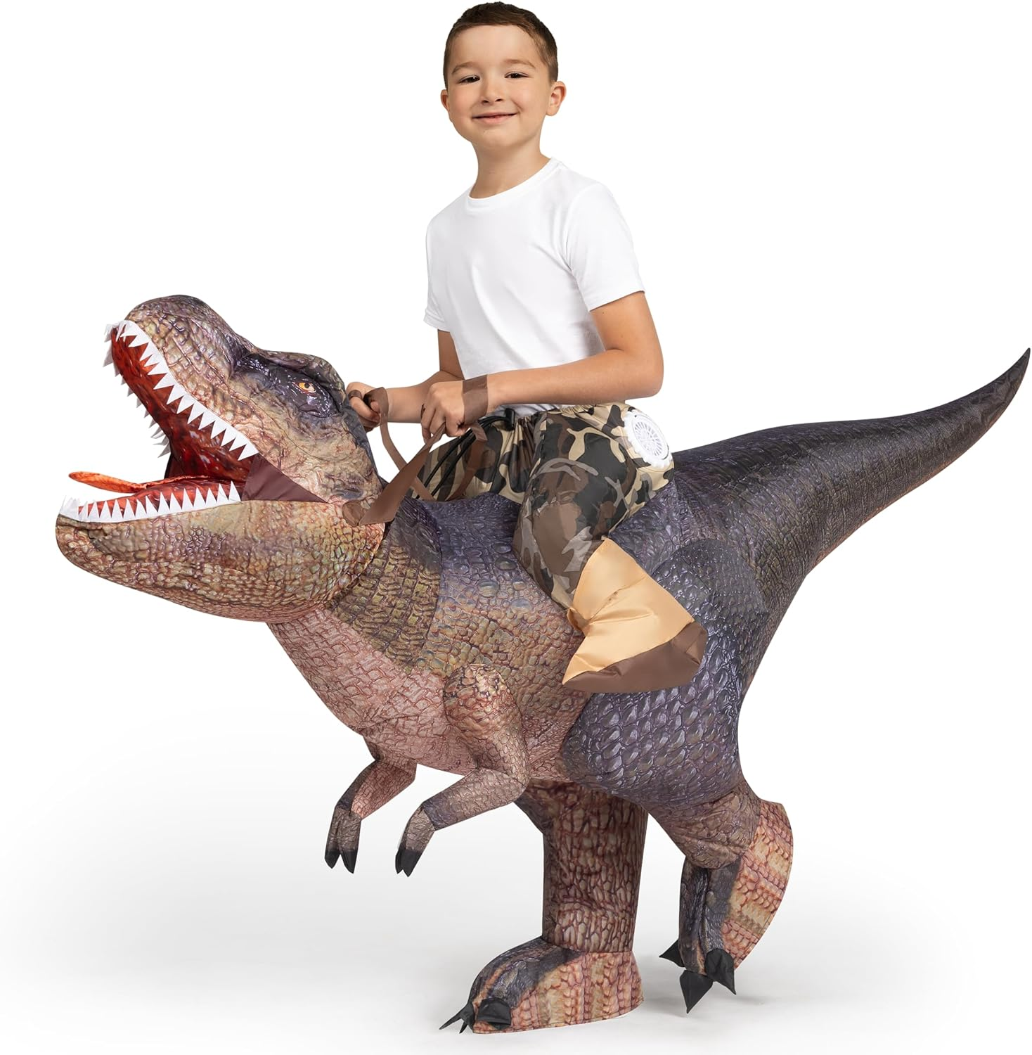 Spooktacular Creations Halloween Inflatable Costume, Adult Dinosaur Costume, Ride-On T-Rex Blow up Costume for Dressup image number 5