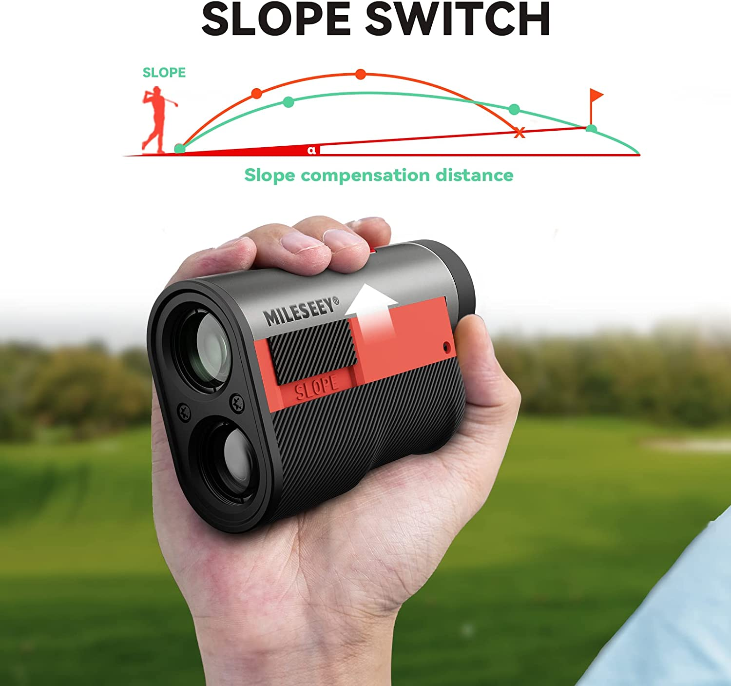 Golf Range Finder 656 Yards with Magnetic, Mileseey Golf Rangefinder with Rechargeable Battery, Flag Lock with Pulse Vibration, Slope On-Off, 6X Magnification, Fast Focus Scan Laser Rangefinder image number 1