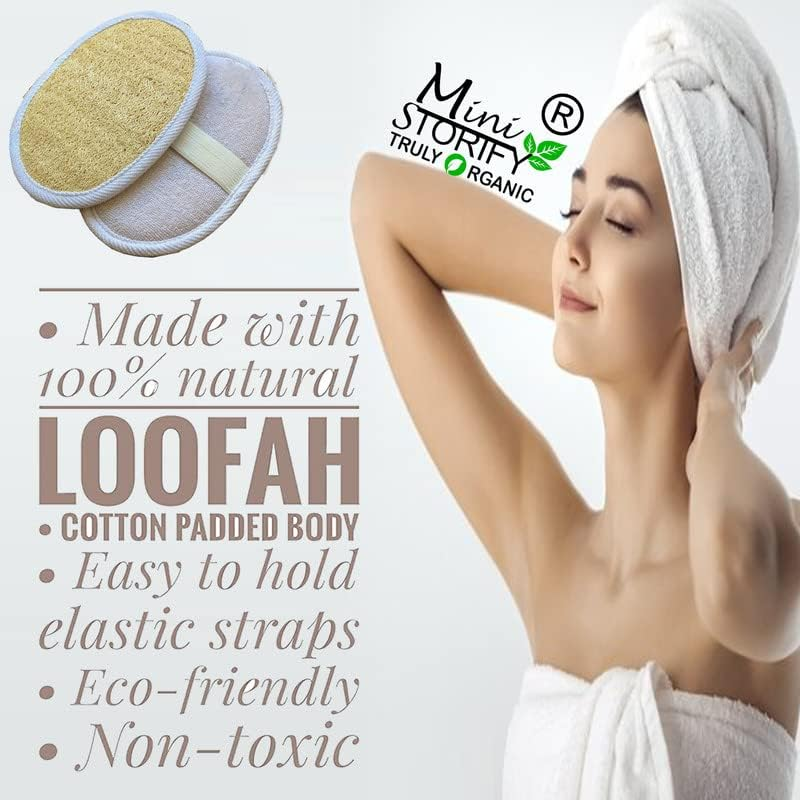 Mini Storify &ndash; Natural Oval Loofah Body Scrubber - Pack of 11 &ndash; Organic Loufah/Loofa Sponge Pads for Body Scrubbing & Bathing &ndash; Eco Friendly Exfoliator Luffa for Men & Women