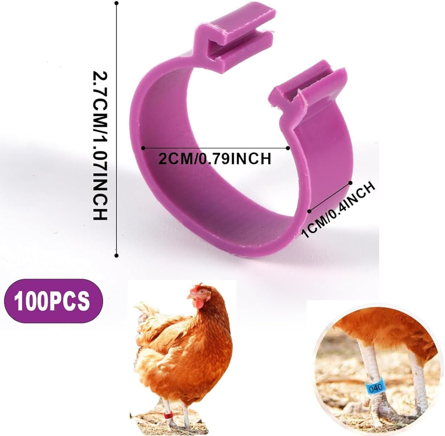 Chickenidentificationleg Bands,100Pcschicken Leg Rings,Chicken Thigh Ring Clip,Numbered Chicken Leg Rings,Numberedchickenidentification Legbands,Chickensduckslegrings,Chicken Leg Bands Rings image number 2