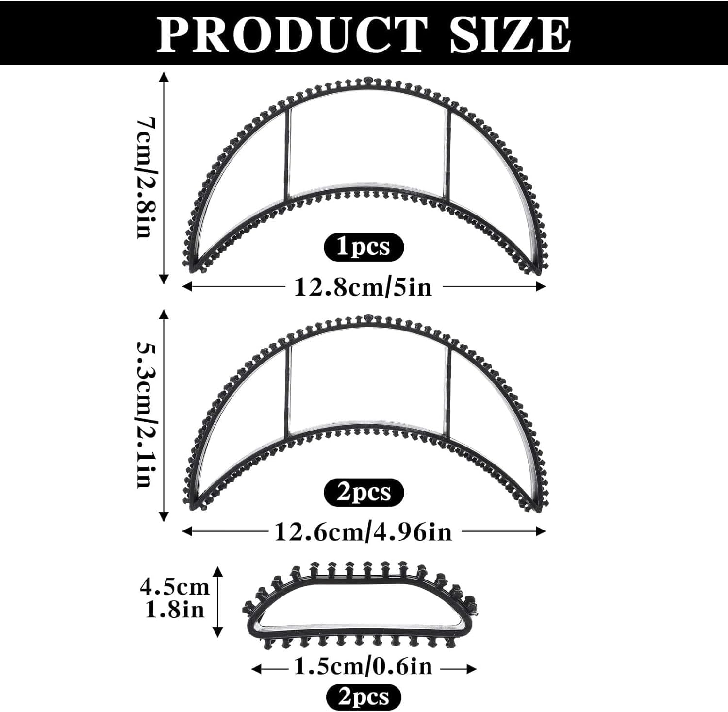 Bump It Black Styling Coiler Set,5Pcs Hiar Bun Black Styling Coiler Set Bump It Hair Accessory,Bump It Black Styling Coiler,Bump It Set Black Styling Coiler for Hair Accessory Bump Fluffy Hairdressing