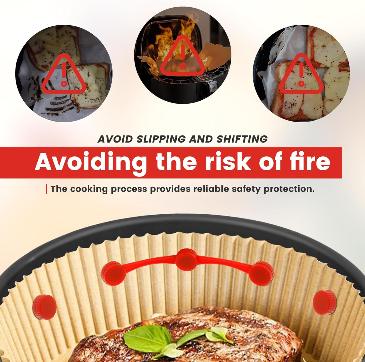 Set of 4 Air Fryer Magnet Silicone Buckle for Holding down Air Fryer Parchment Paper, Heat Resistant Parchment Paper Hold down Buckle, Air Fryers Accessories Parchments Liner Buckles for Kitchen