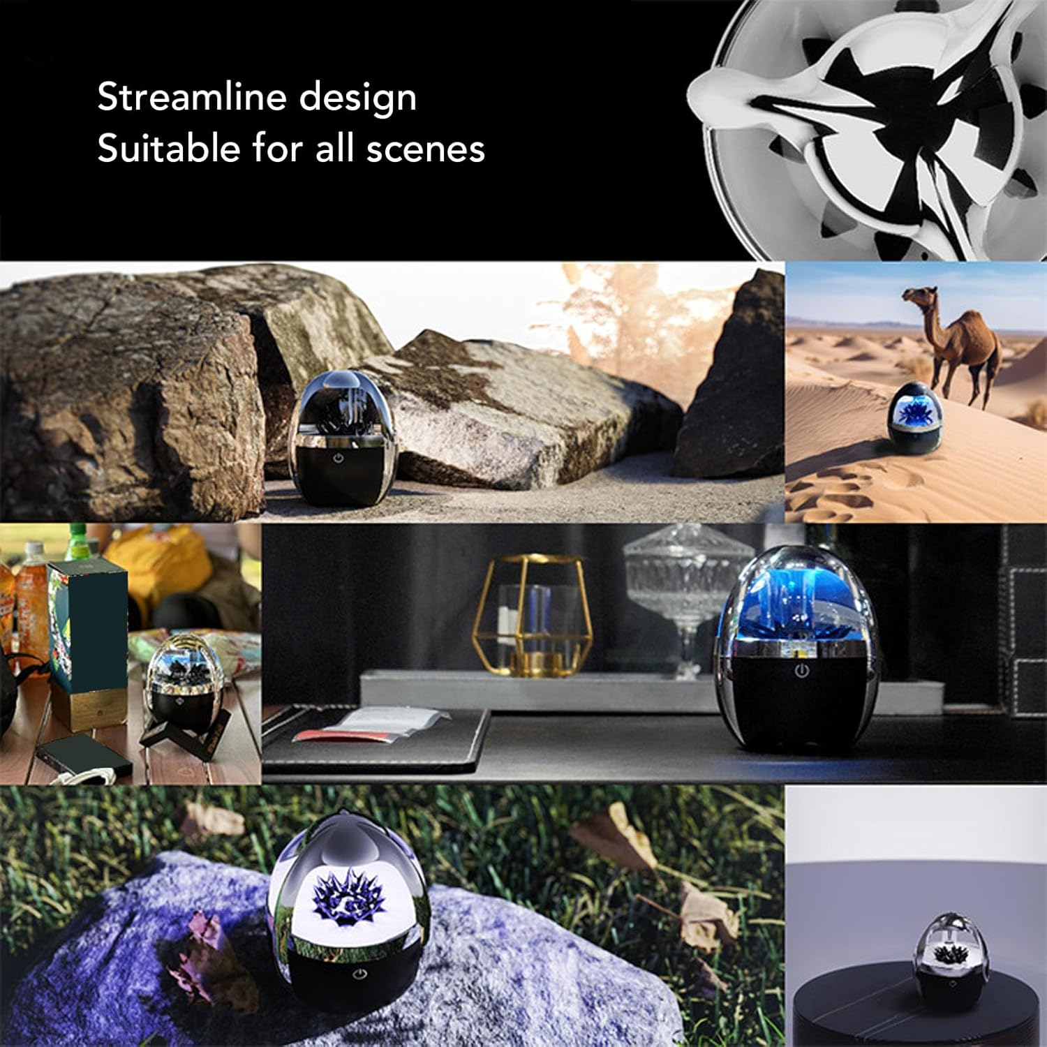 Bewinner Ferrofluid Speaker Sound Visualizer Upgraded - Music Rhythm Dancing Ferrofluid, Bluetooth 5.0 Wireless Speaker, Portable Light Desktop Transparent Speaker for Game Decor image number 2