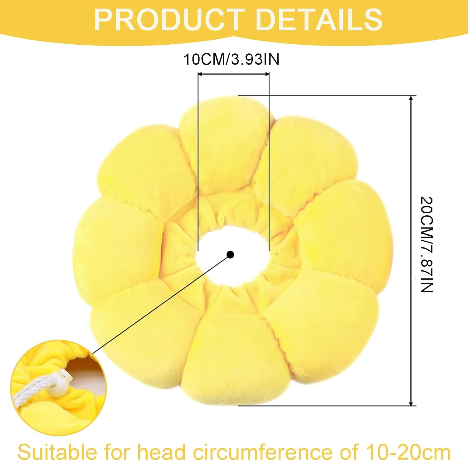 Cat Collar, Cat Collar, Adjustable Collar, Cat Collar for Cats, Small Dogs, after Surgery, Soft Sunflower Cat Recovery Collar, Collar Cone (S)