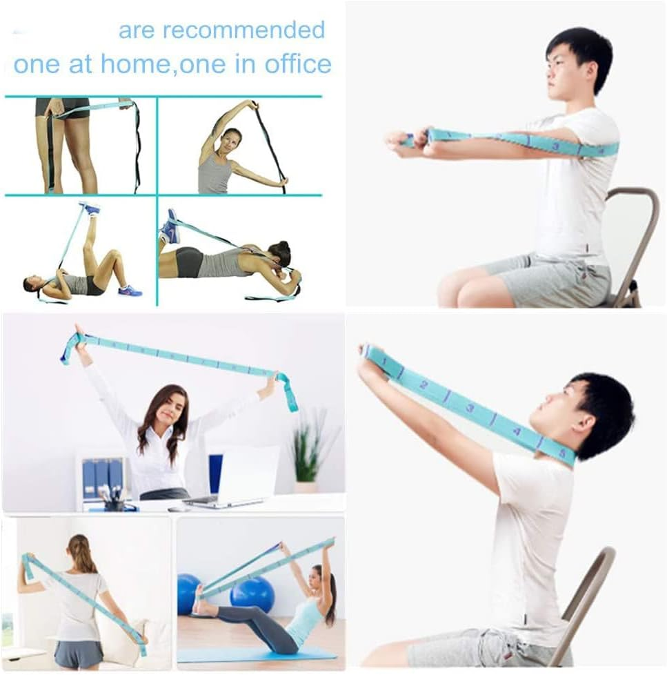 Stretch Straps, Elastic Stretching Strap with Adjustable 11 Loops, Fitness Leg Stretch Band Equipment Flexibility Trainer Resistance Stretch Assist Belt, for Physical Therapy, Pilates, Yoga, Ballet image number 2