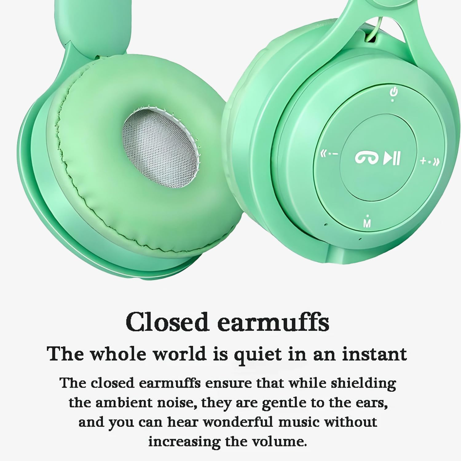 Upgraded Hybrid Active Noise Cancelling Headphones with Transparent Modes Wireless Bluetooth with Mic, Deep Bass,Soft-Earpads Headset Green image number 2