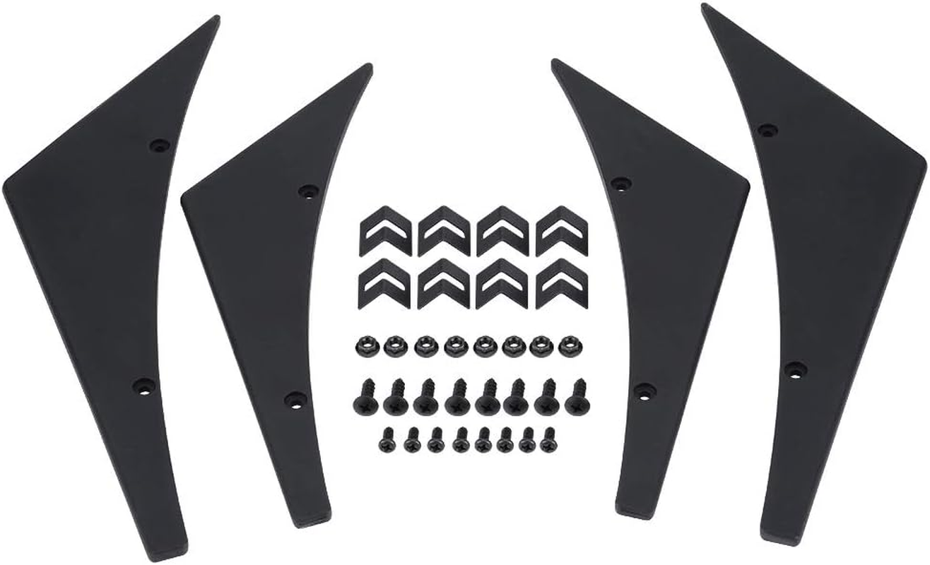 4Pcs Universal Car Front Bumper Lip Splitter Fins Canards Body Spoiler &ndash; Premium Quality and Stylish Upgrade (Black) image number 3