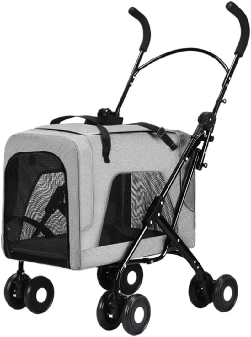 Pet Stroller Dog Stroller Cat Stroller Removable Pet Stroller with 4 Wheels Folding Dog Stroller Cat Stroller for Medium Small Dogs Dog Pram Dog Cat(Color:Pink)